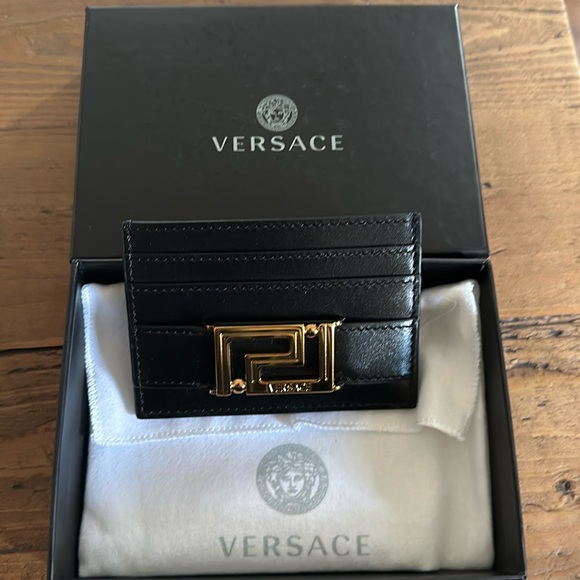 Versace Greca Goddess Leather Card Case